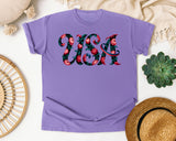 USA Black graphic tee in Violet