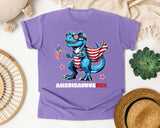 Amerisaurus Rex Grey graphic tee in Violet