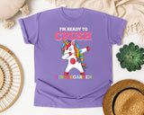 Im Ready To Crush Kindergarten Unicorn graphic tee in Violet