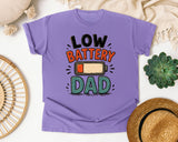 Low Battery Dad graphic tee in Violet