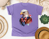 Eagle With Flag Bow graphic tee in Violet