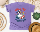 Chill The Fourth Out Grey graphic tee in Violet