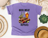 Beer Meat Repeat Brown 2 graphic tee in Violet