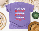 Surviving Fatherhood One Beer At A Time White 2 graphic tee in Violet