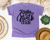 Hello Ninth Grade graphic tee in Violet