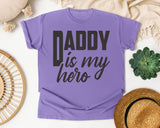 Daddy Is My Hero White 4 graphic tee in Violet
