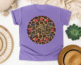 1776 Leopard Circle graphic tee in Violet