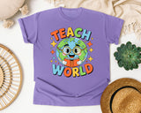 Teach World graphic tee in Violet