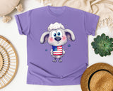 Patriotic Poodle Puppy graphic tee in Violet