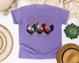 Patriotic Roosters Fireworks graphic tee in Violet