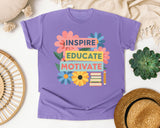 Inspire Educate Motivate graphic tee in Violet