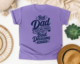 Best Dad Fueling Chaos And Bad Decisions Grey graphic tee in Violet