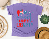 Sweet Land Of Liberty Red graphic tee in Violet