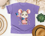 Mouse In Flag Outfit graphic tee in Violet