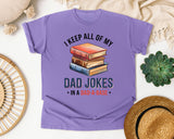 I Keep All Of My Dad Jokes In A Dad-A-Base graphic tee in Violet