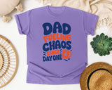 Dad Fueling Chaos Since Day One White 3 graphic tee in Violet