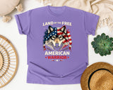 Land Of The Free American Warrior graphic tee in Violet