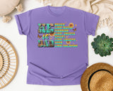 He Is Dad Brave Like David Warrior Like Joshua Teal graphic tee in Violet