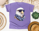 Eagle With Sunglasses Bandana graphic tee in Violet