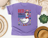 Red White And Goose graphic tee in Violet