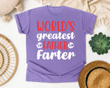 World's Greatest Father Farter White graphic tee in Violet