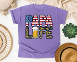 Papa Life Grey graphic tee in Violet
