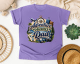 Adventure Awaits Dad graphic tee in Violet