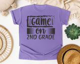 Game On 2nd Grade Grey graphic tee in Violet
