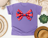 Patriotic Star Bow Tie graphic tee in Violet