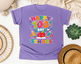 Happy 100th Day Of School graphic tee in Violet