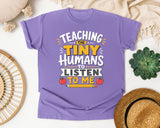 Teaching The Tiny Humans To Listen To Me graphic tee in Violet