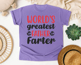 World's Greatest Father Farter Black 2 graphic tee in Violet