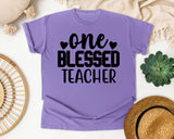 One Blessed Teacher Bold graphic tee in Violet
