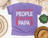 My Favorite People Call Me Papa White graphic tee in Violet