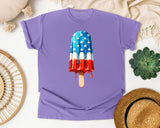 Patriotic Popsicle Drip graphic tee in Violet