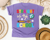Straight Into High School graphic tee in Violet