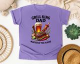 Grill King Dad Master Of The Flame Brown graphic tee in Violet