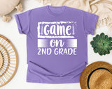 Game On 2nd Grade White graphic tee in Violet