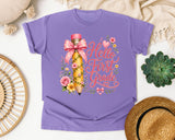 Hello First Grade Pencil graphic tee in Violet