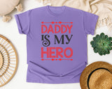 Daddy Is My Hero Pink 2 graphic tee in Violet