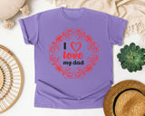 I Love My Dad Pink graphic tee in Violet