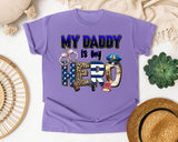 My Daddy Is My Hero Grey 2 graphic tee in Violet