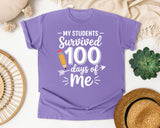 My Students Survived 100 Days Of Me graphic tee in Violet