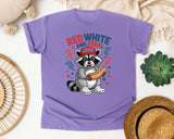 Red White And Feral graphic tee in Violet