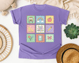 Teacher Icon Squares graphic tee in Violet