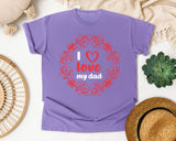 I Love My Dad Pink 2 graphic tee in Violet