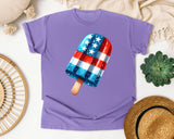 Patriotic Checkered Popsicle graphic tee in Violet