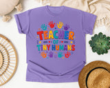 Teacher Of Tiny Humans Handprints graphic tee in Violet
