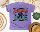 American Dude graphic tee in Violet