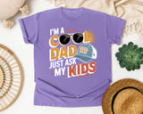 I'm A Cool Dad Just Ask My Kids White 2 graphic tee in Violet